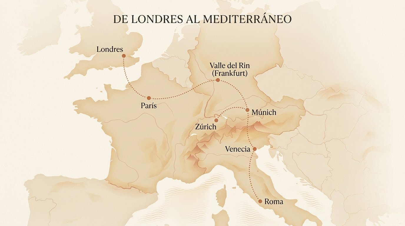 Mapa de la ruta — De Londres al Mediterráneo