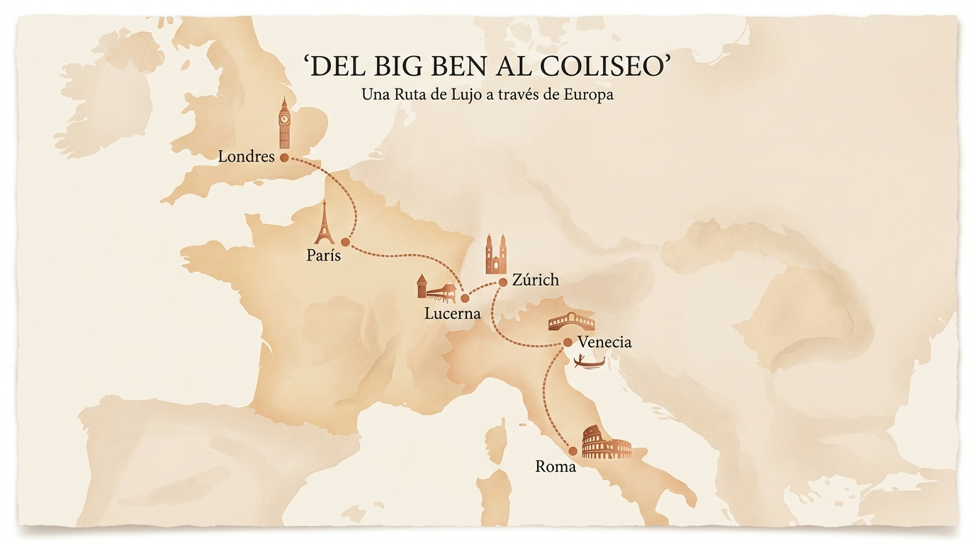 Mapa de la ruta — Del Big Ben al Coliseo