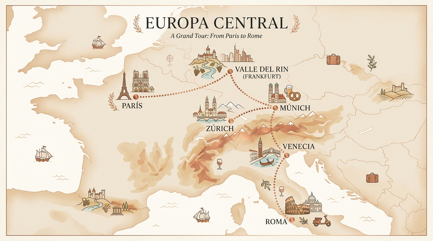 Mapa de la ruta — Europa Central