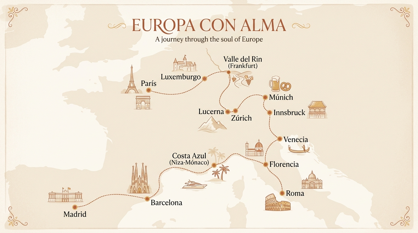 Mapa de la ruta — Europa con Alma