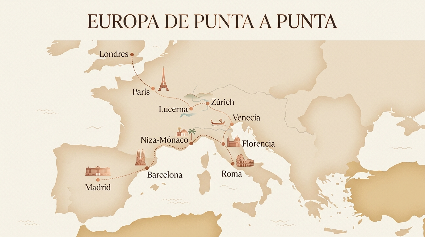 Mapa de la ruta — Europa de Punta a Punta